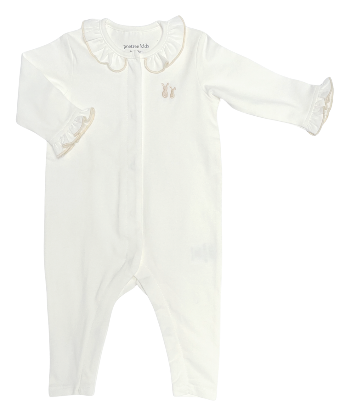 crème kleurig babypakje van Poetree kids met ruffles