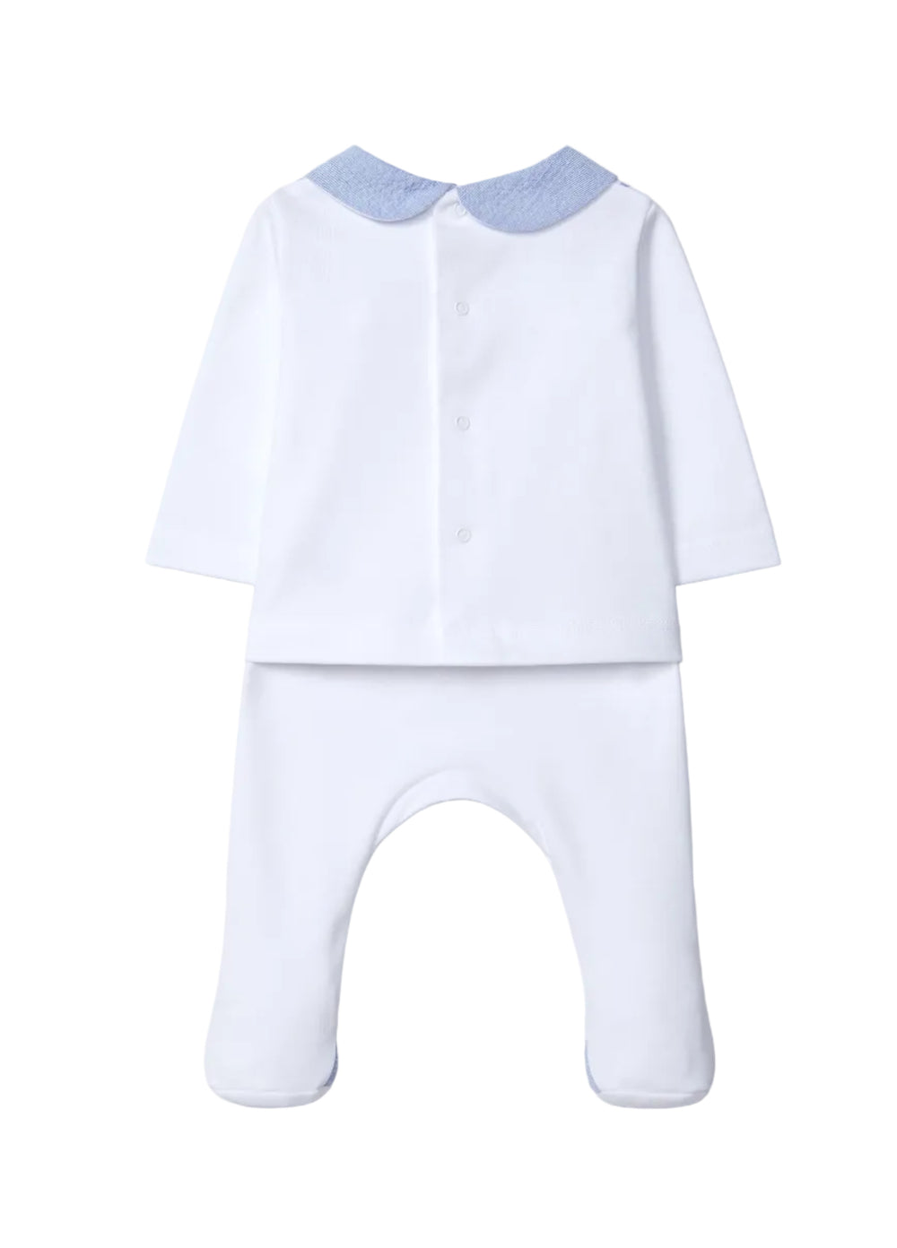 2-delig babypakje in wit = seersucker van Laranninha