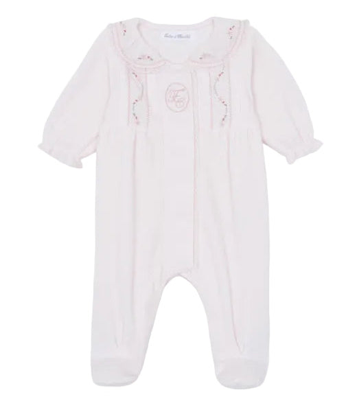 Babypakje in offwhite met geborduurd TC monogram logo van Tartine et Chocolat