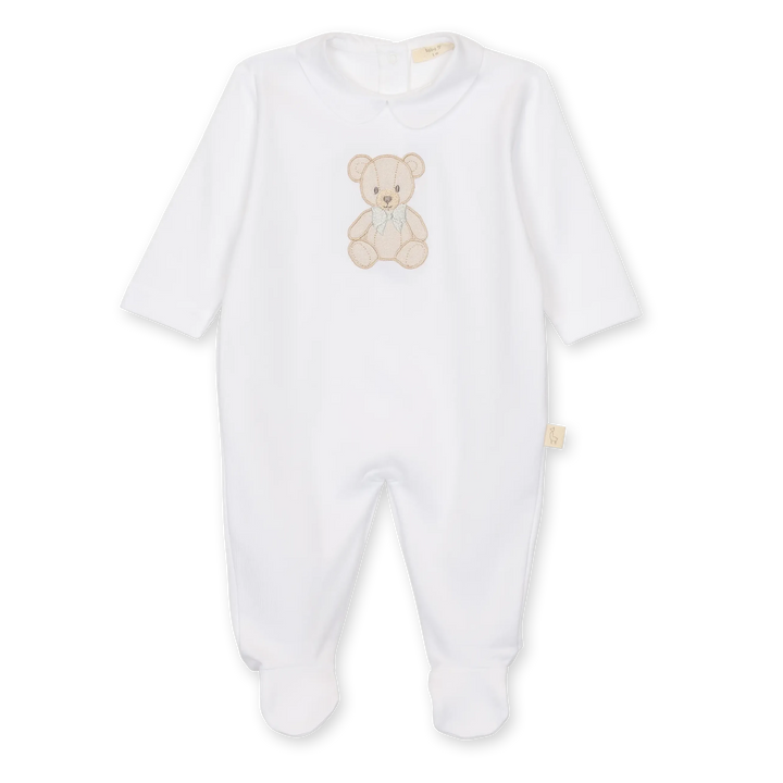 Wit babypakje met ronde kraag en teddybeer unisex van baby gi