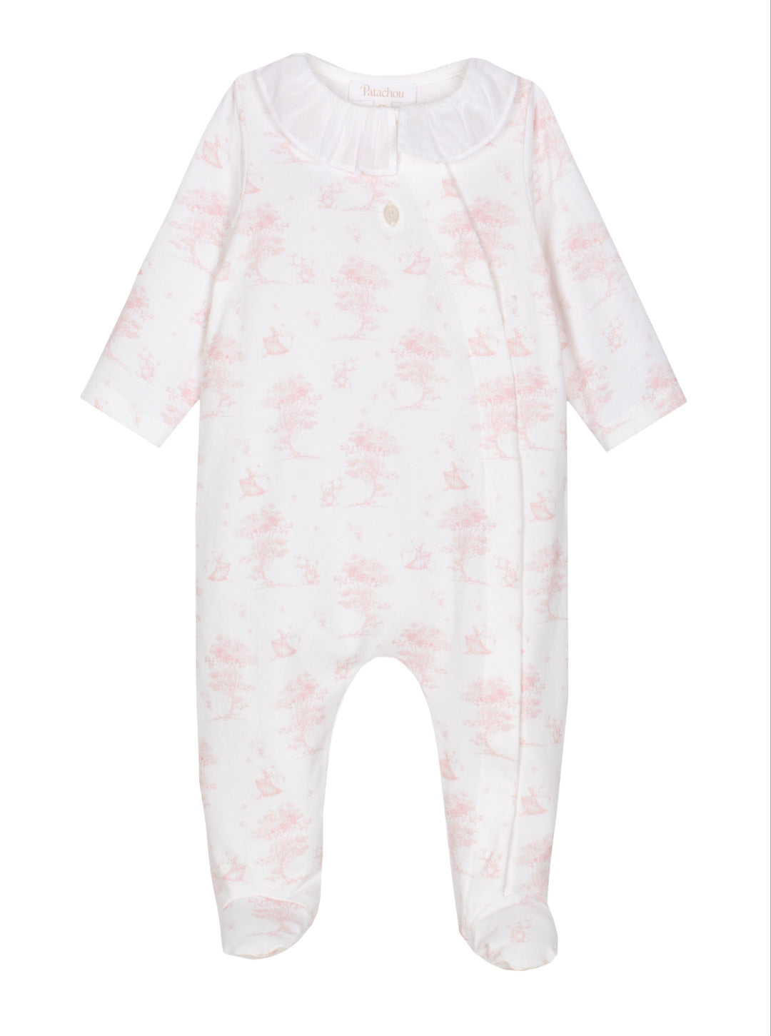 Patachou babypakje met Toile de Jouy print en beertjes in poederroze 