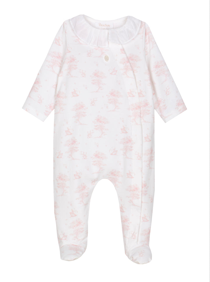 Patachou babypakje met Toile de Jouy print en beertjes in poederroze 