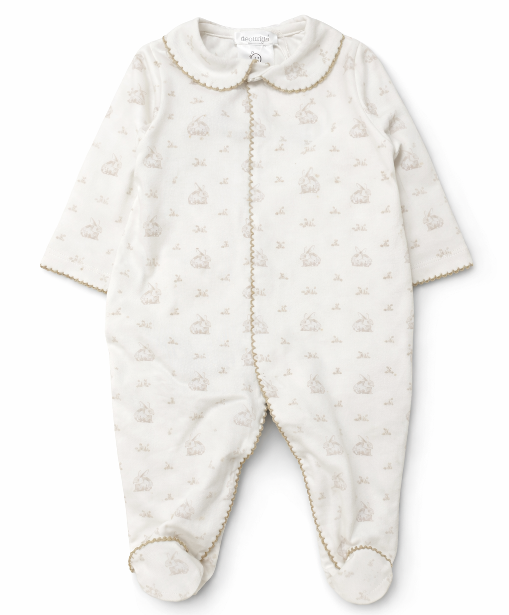 Unisex babypakje met konijntjes in offwhite en camel van deolinda 