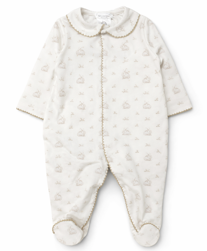Unisex babypakje met konijntjes in offwhite en camel van deolinda 