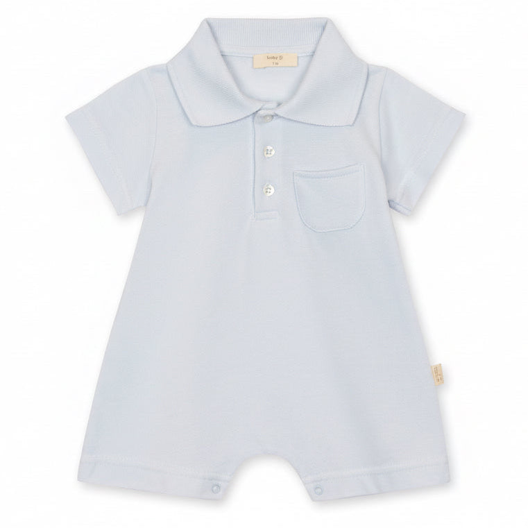 Polo romper met pijpjes in lichtblauw van baby gi 