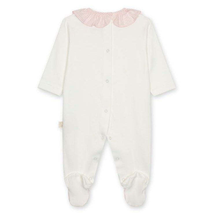 achterkant van babypakje met plumenti streepkraag van baby gi 