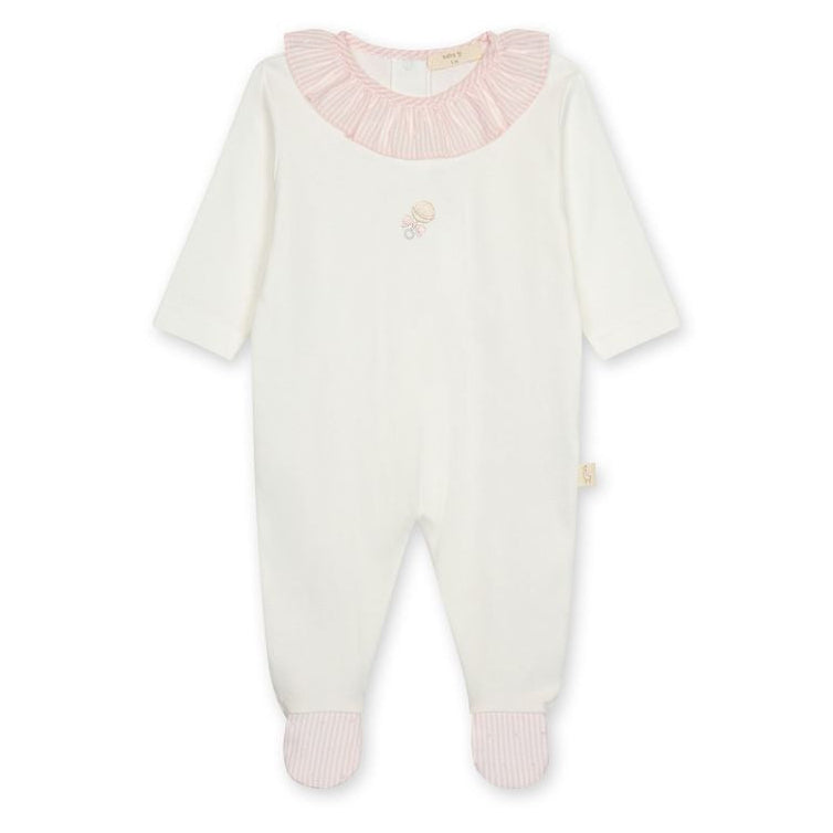 Babypakje met plumenti streepkraag en geborduurde rammelaar van baby gi 