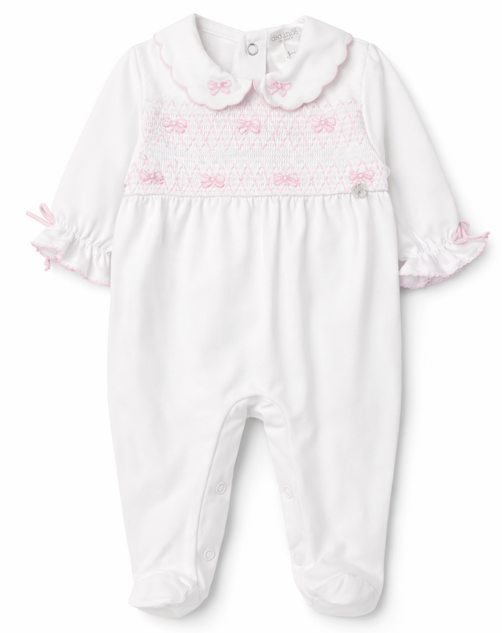 Deolinda babypakje met strikjes en smockwerk 