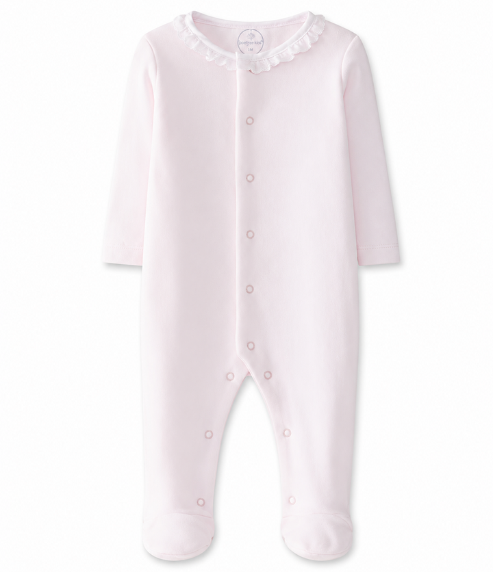 velours babypakje met broderie kraagje in wit van het merk Laranjinha