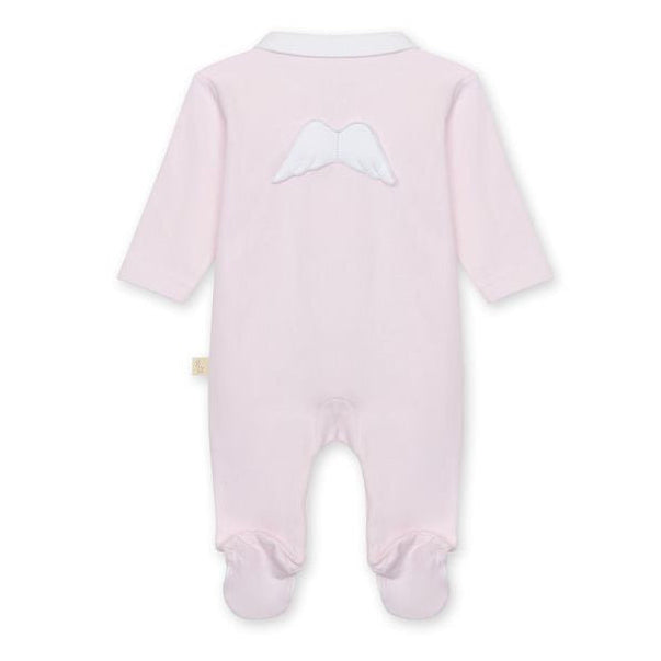 Lichtroze babypakje in katoen met vleugels aan de achterkant van Baby Gi 