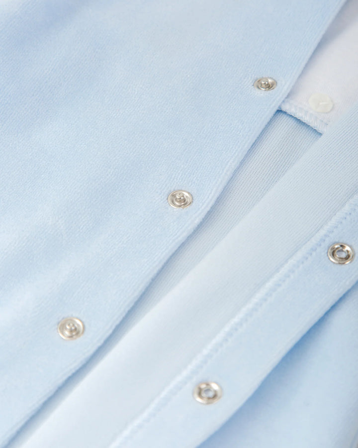 Drukknoopjes  velours babypakje lichtblauw tutto piccolo