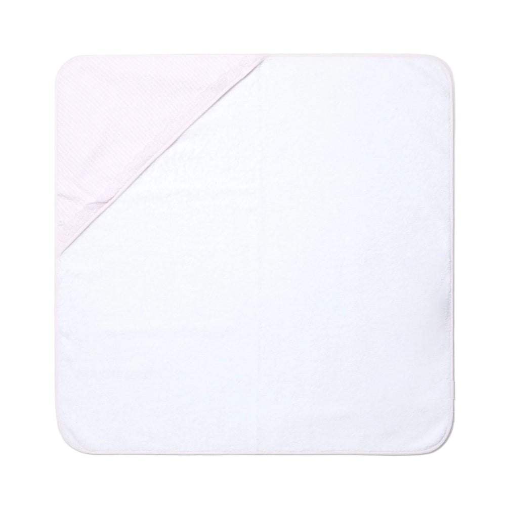 Grote badcape met seersucker print in lichtroze van Laranjinha