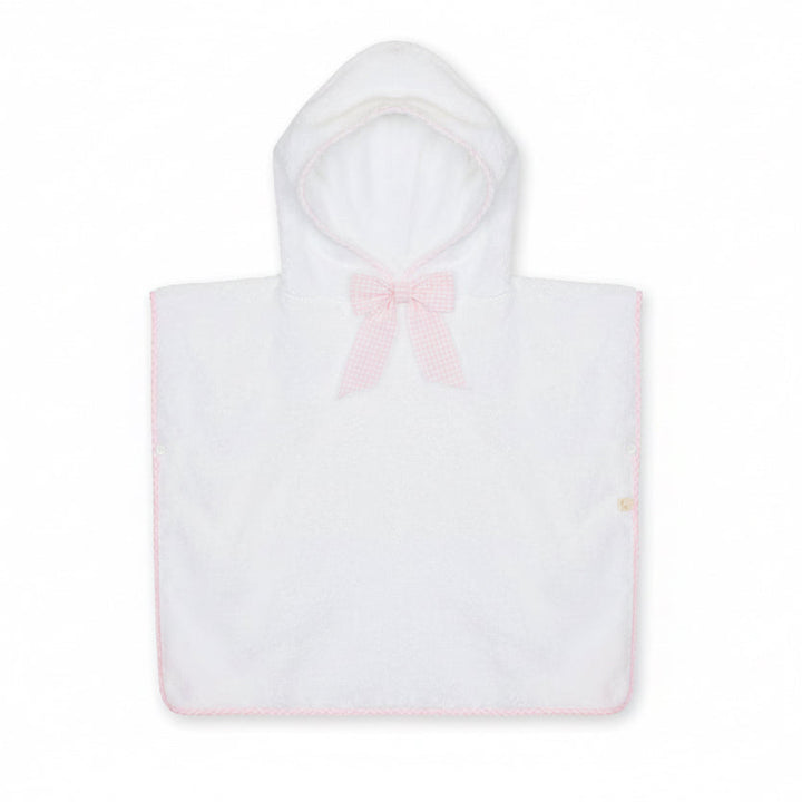 meisjes poncho met Vichy print en grote strik van Baby Gi 