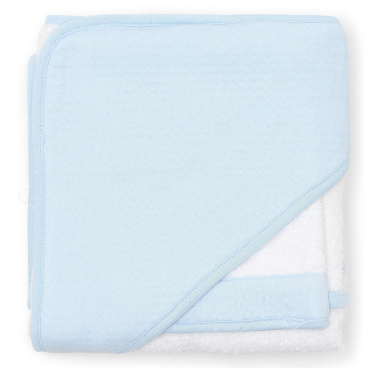 Lichtblauwe jersey katoenen badcape van het merk Poetree Kids