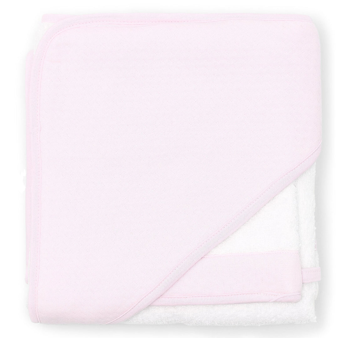 Lichtroze jersey katoenen badcape van het merk Poetree Kids