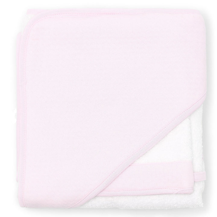 Lichtroze jersey katoenen badcape van het merk Poetree Kids