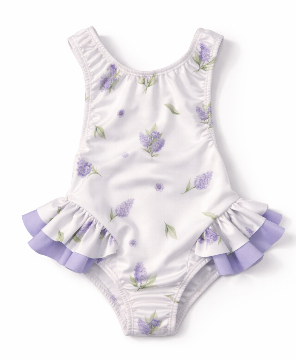 Badpakje met ruffles en lavendel print van Meia Pata 