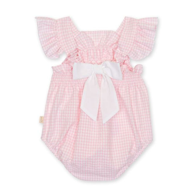 Achterkant van vichy print katoen badpakje Baby Gi 