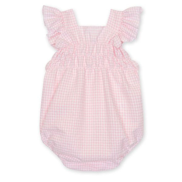 Voorkant van katoen badpakje met vichy print van Baby Gi 