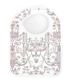 Satin Bib Toile de Jouy (lichtblauw & lichtroze) - Atelier Choux