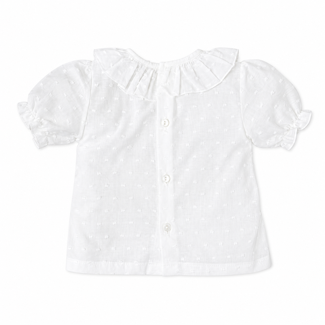 Achterkant van plumenti blouse Babidu