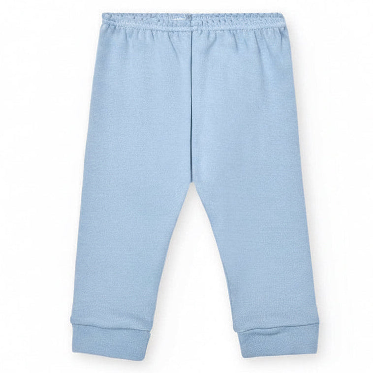 lichtblauw basis broekje zonder voetjes van het Spaanse merk babidu