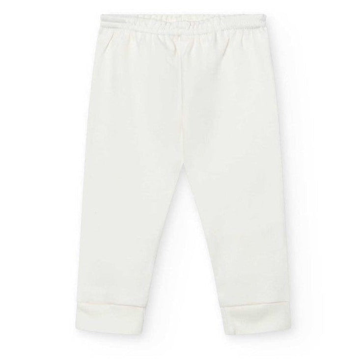 Offwhite, créme kleurig basis broekje zonder voetjes van het Spaanse merk Babidu