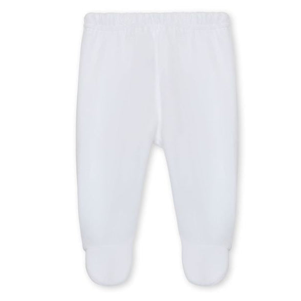Wit velours broekje met voetjes van het merk baby Gi 
