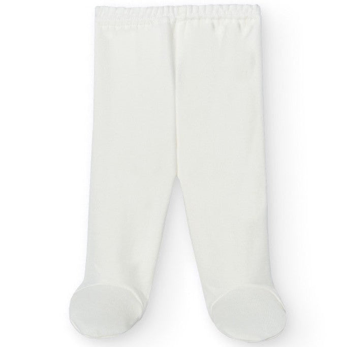 offwhite broekje met voetjes in zacht katoen van het merk babidu