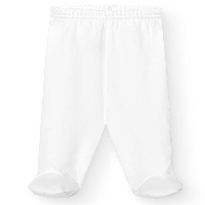 broekje met voetjes in zacht katoen in het wit van het merk babidu