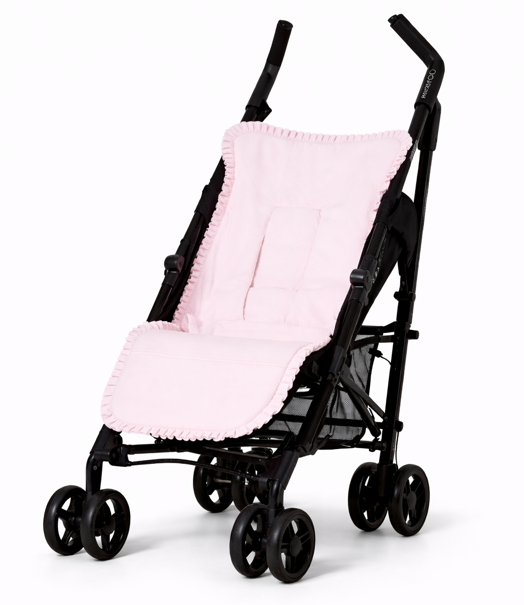 Babyroze kinderwagenhoes voor de buggy in pique stof 