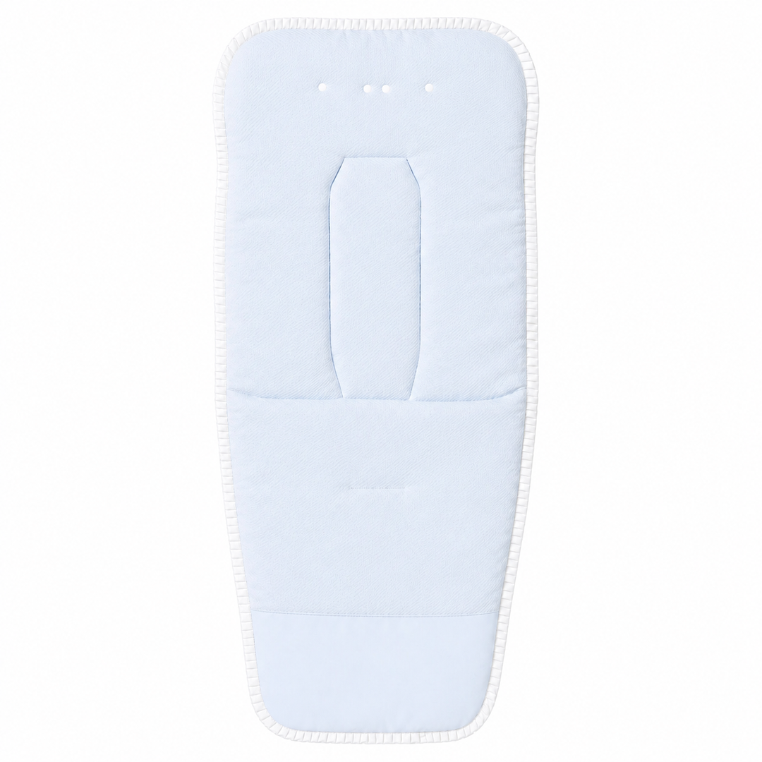 Lichtblauwe buggy hoes met witte details