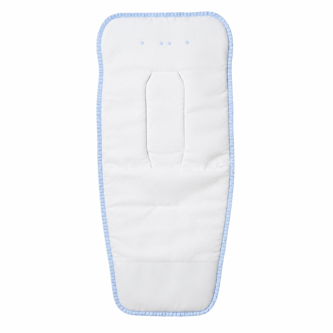 witte buggy hoes met lichtblauwe details