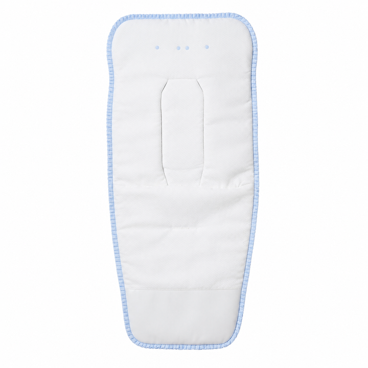 witte buggy hoes met lichtblauwe details