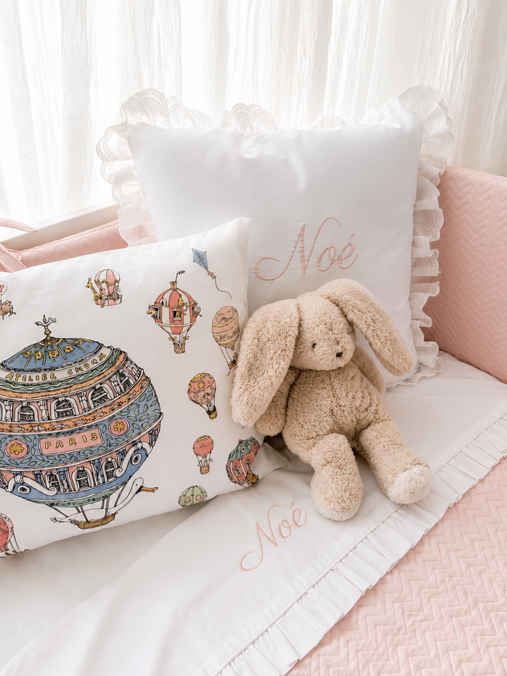 Satin Cushion Cover Hot Air Balloons - Atelier Choux