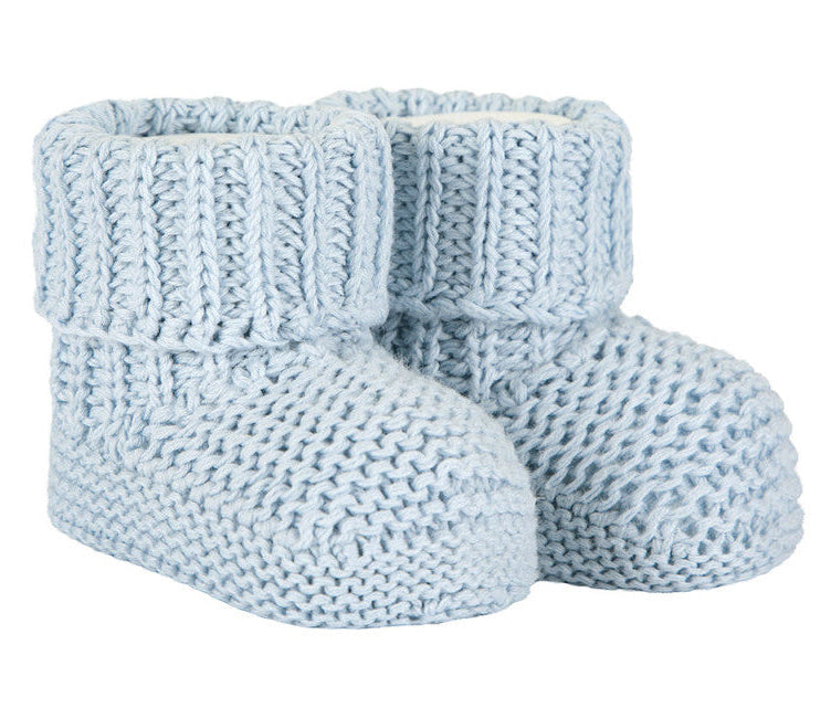 gebreide booties in lichtblauw 