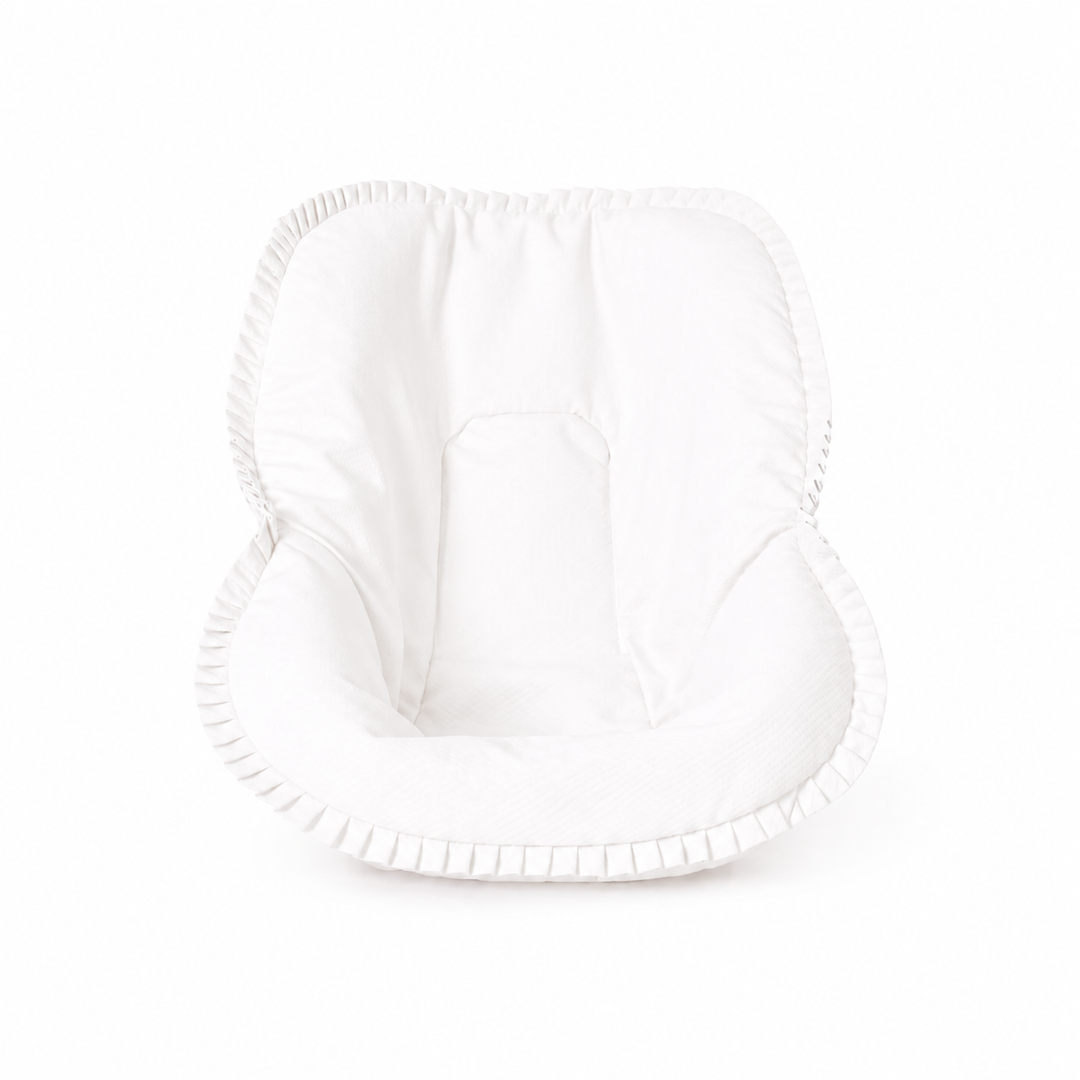 Witte Cybex autostoel cover in pique katoenen stof 