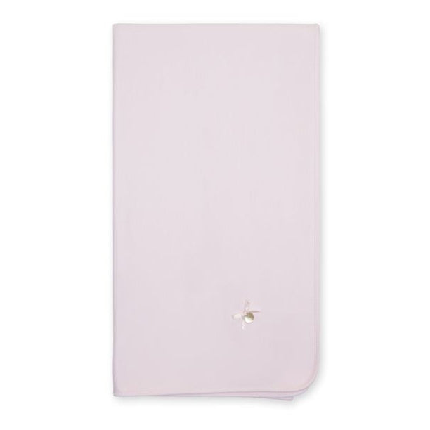 Lichtroze katoen dekentje met strikje van Baby Gi 