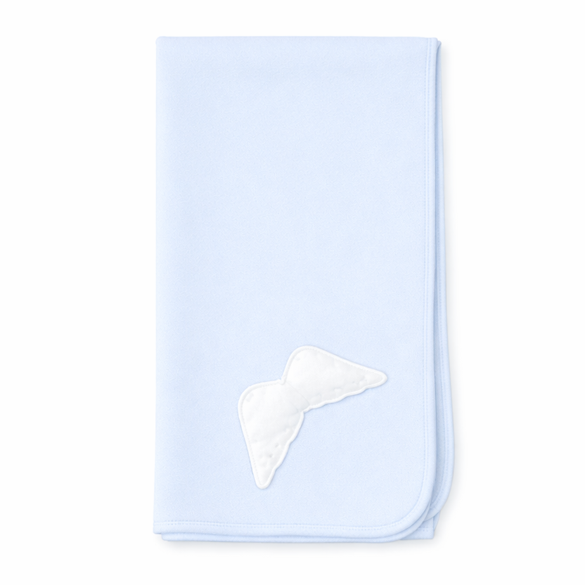 Lichtblauw baby dekentje van katoen met wings van Baby Gi 