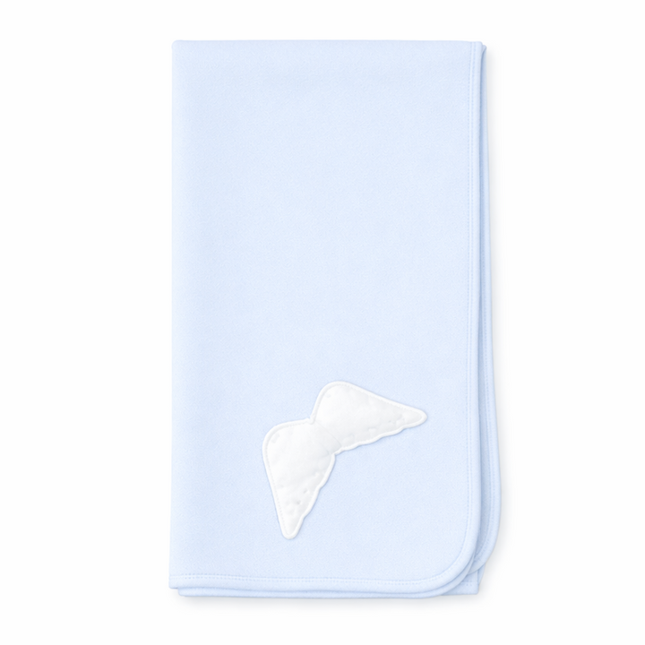 Lichtblauw baby dekentje van katoen met wings van Baby Gi 