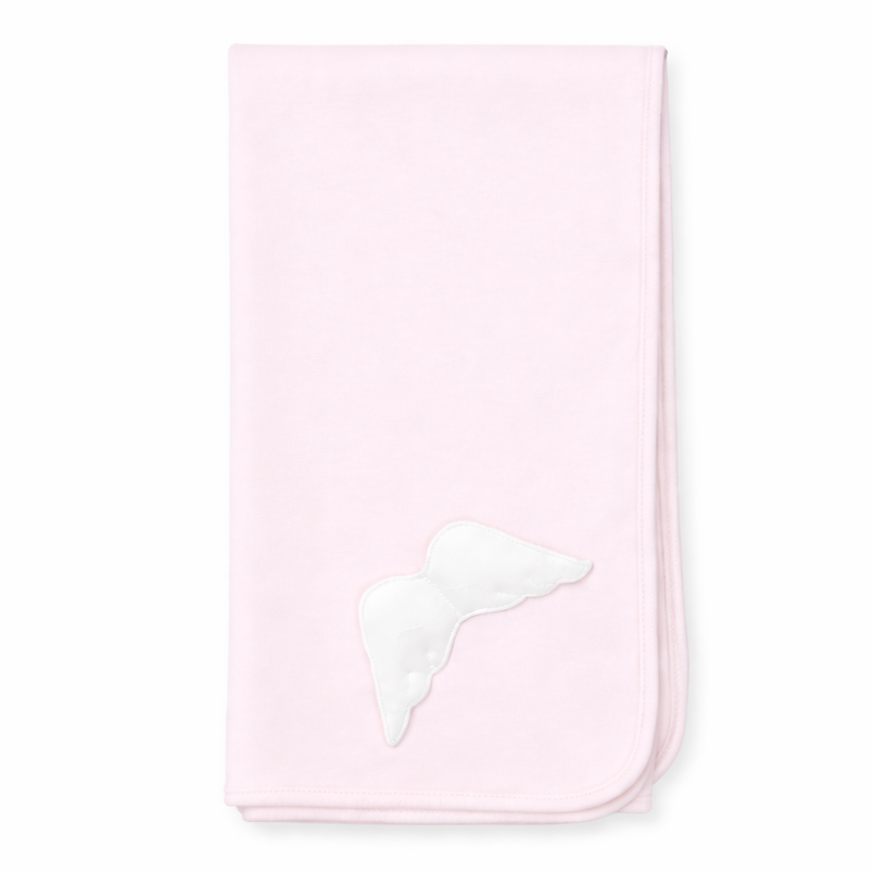 Lichtroze babydekentje met wings in katoen van Baby Gi 