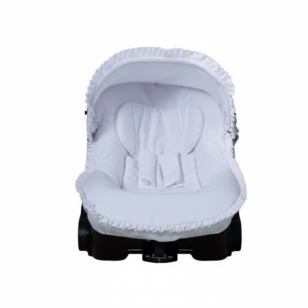 Doona cover in witte pique stof 