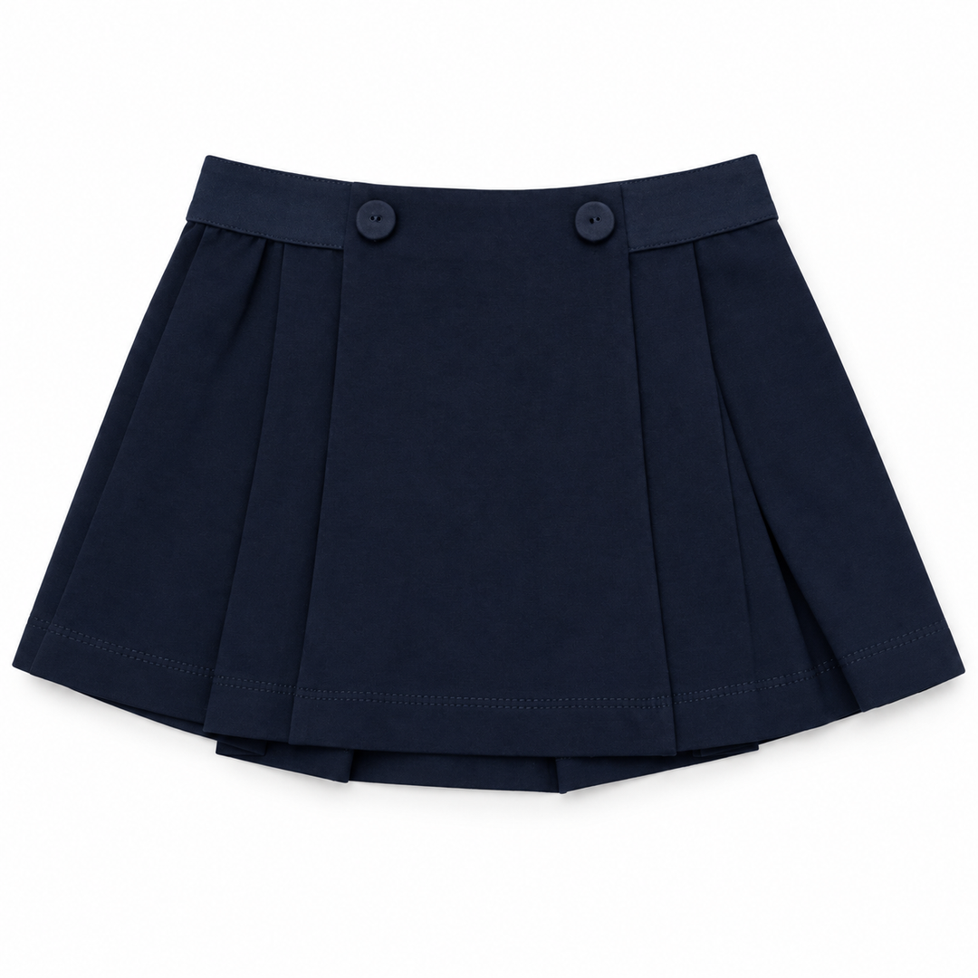 donkerblauw plooirokje van dr. kid