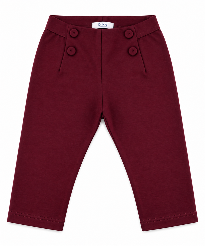 bordeaux kleurige legging met sierknopen van dr kid