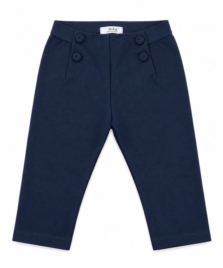 donkerblauwe legging met sierknopen van dr. kid