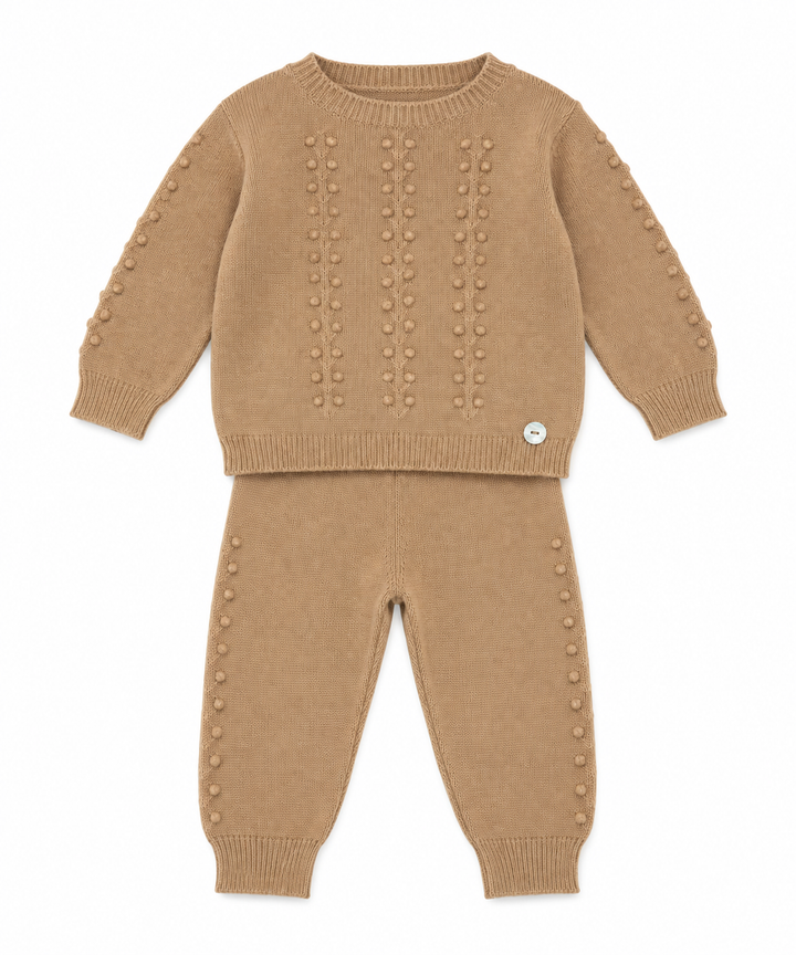 Wedoble 2-delige merino wollen babyset cognac | Unisex