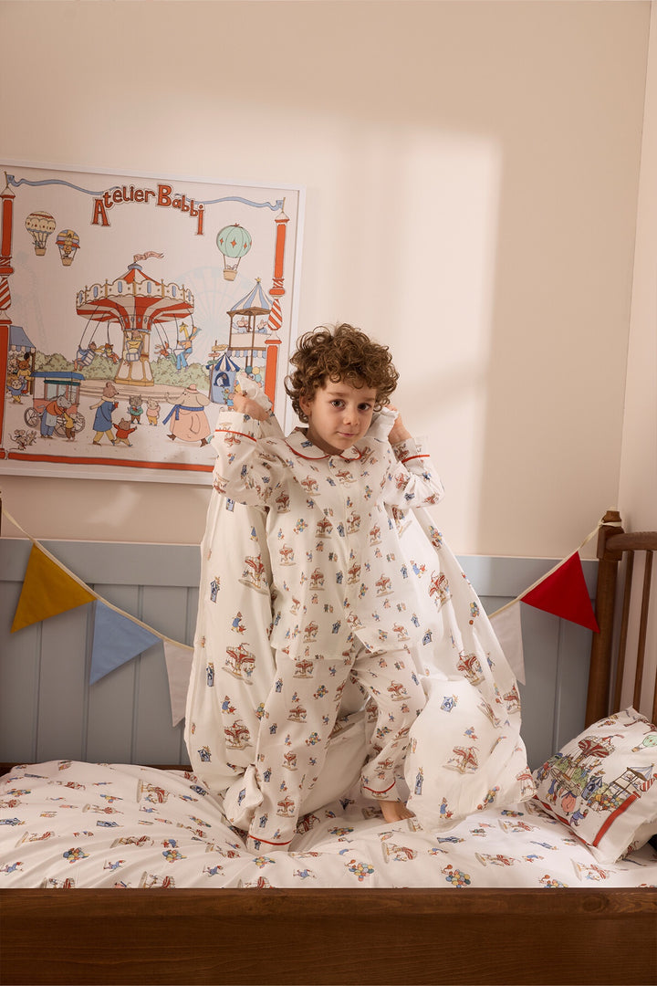 Atelier Babbi Tweedelige Pyjama Funfair – Katoen Satijn
