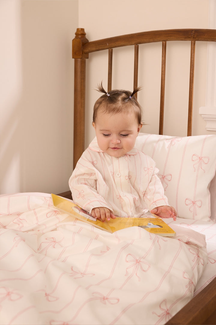 Atelier Babbi Tweedelige Pyjama Ribbon Pink – Katoen Satijn