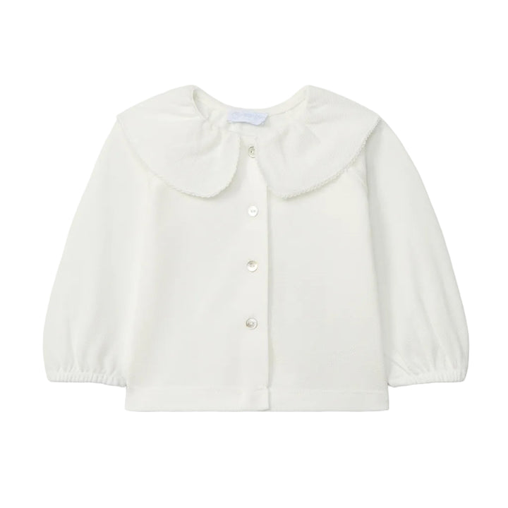 Luxe piqué katoenen blouse met grote kraag van Laranjinha