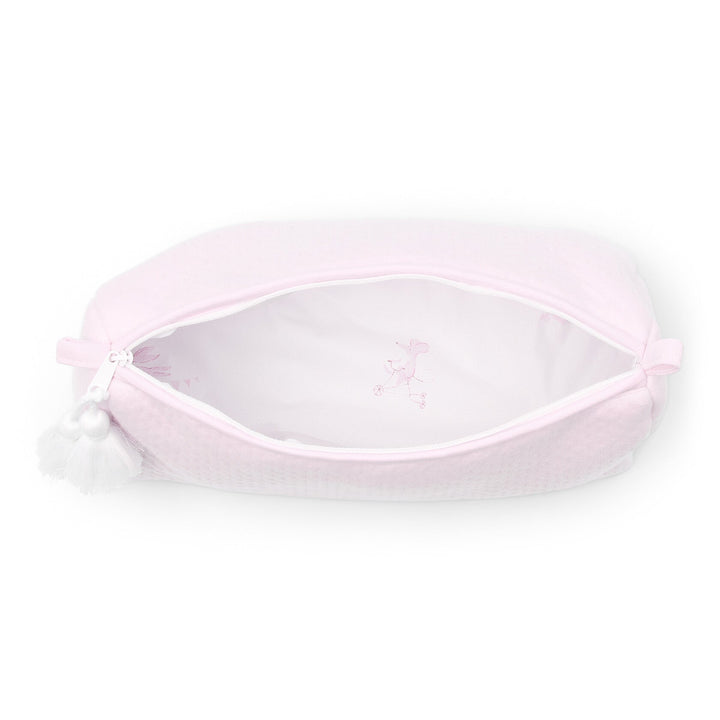 Binnenkant van Toilettas uit de Pink Dreams collectie van Poetree Kids. in lichtroze